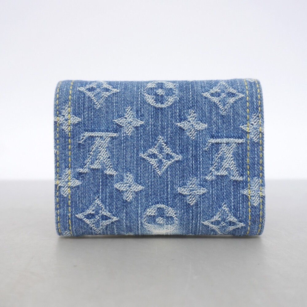 Louis Vuitton Tri-fold Wallet Monogram Denim Portefeuille Victorine M13212 Bl... - Picture 7 of 7